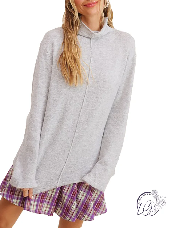 Luxurious fabrics and modern designs for women   It Goes On Mock Neck Sweater