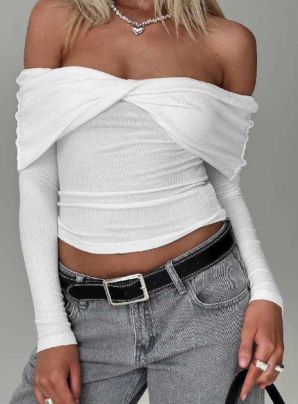 Iconic women’s outfits that never go out of style   Myrina Long Sleeve Top White