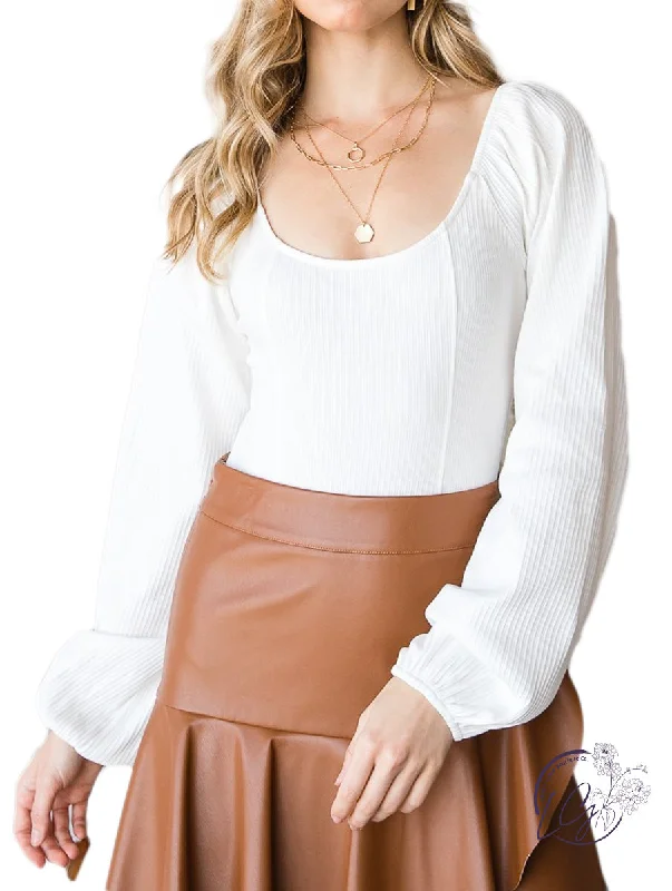 Curated collections for modern, fashionable women   Balloon Belle Ribbed Bodysuit