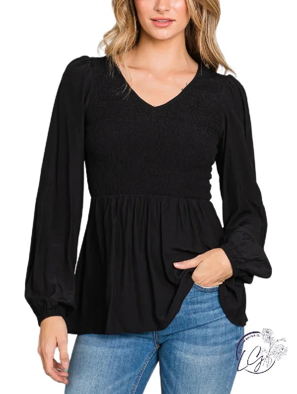 Fashionable women’s clothing that makes you shine   Lightweight Dream Smocked Bubble Sleeve Top