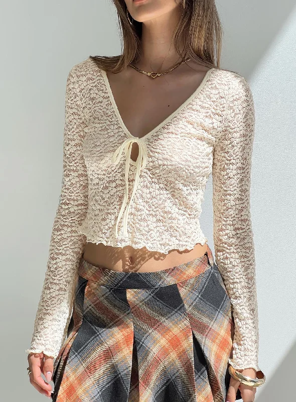 Stylish women’s clothing designed for comfort   Sprinkles Long Sleeve Top Cream