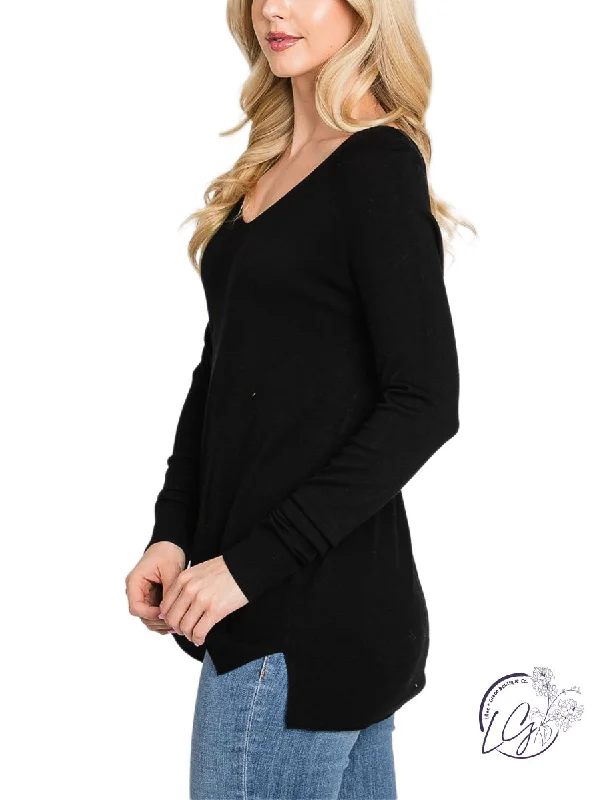 Step up your style with trendy women’s clothing   Ran Out Of Time V-Neck Sweater
