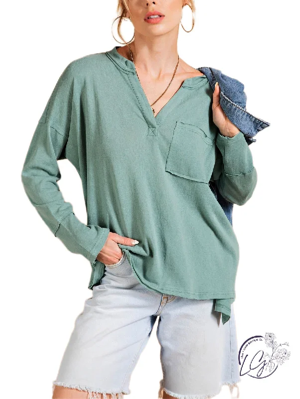 Feminine silhouettes for the modern woman   Relaxed V-Neck Lounge Top